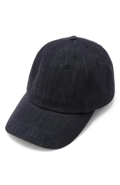 Mango Cotton Cap With Embroidered Slogan Dark Blue In Blue