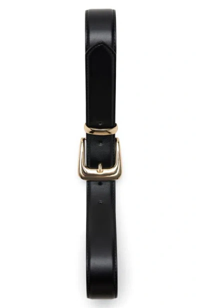 Mango Faux Leather Belt In Black