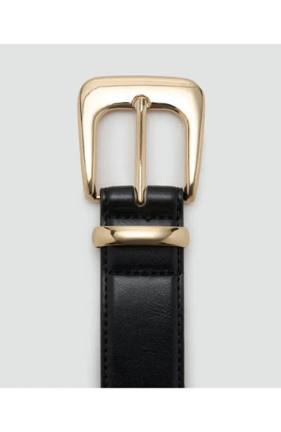 Mango Faux Leather Belt In Black