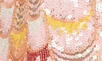 Edikted Mermaid Backless Sequin Split Front Top In Pink