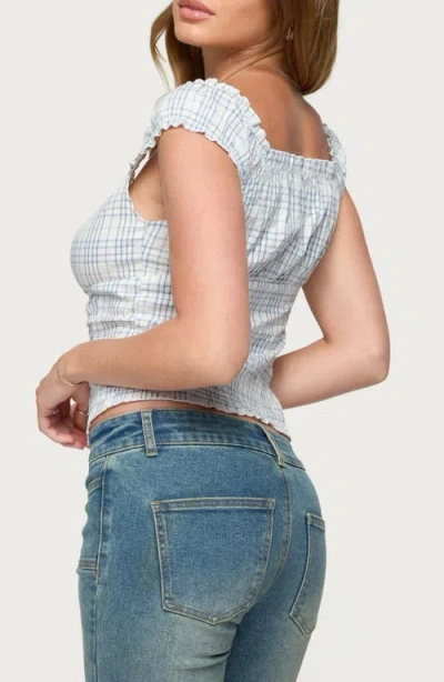 Edikted Dolsy Plaid Cotton Blend Top In Multi