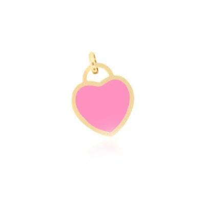 The Lovery Fine Jewelry Bubblegum Pink Heart Padlock Charm In Pink
