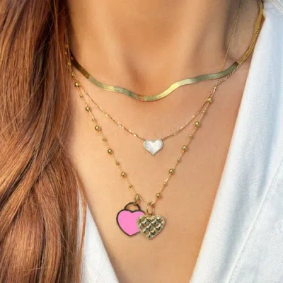 The Lovery Fine Jewelry Bubblegum Pink Heart Padlock Charm In Pink