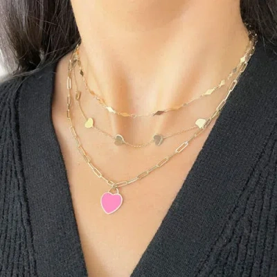 The Lovery Fine Jewelry Bubblegum Pink Heart Padlock Charm In Pink