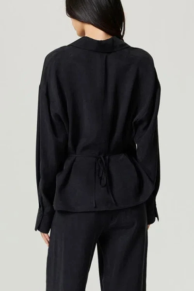 Nocturne Logo Buckle Wrap Blouse In Black