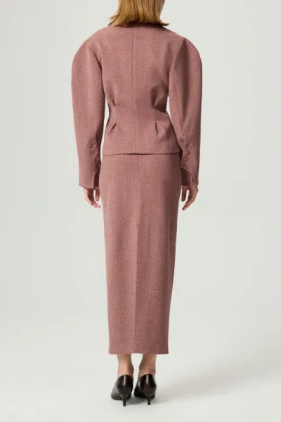 Nocturne Double-breasted Tailored Blazer In Burgundy