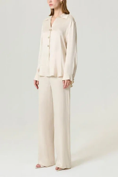 Nocturne Belted Shirt With Statement Buttons In Neutral