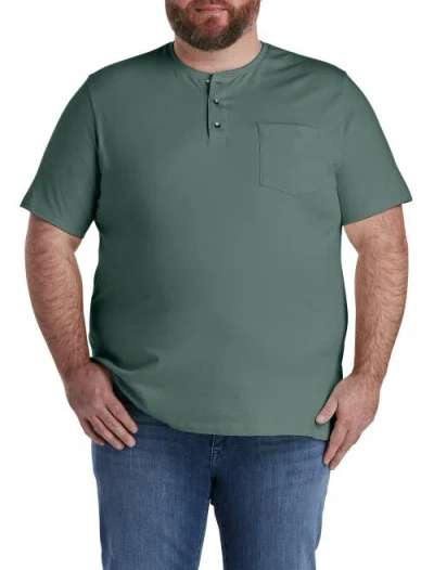 Harbor Bay By Dxl Slub Henley Shirt In Green