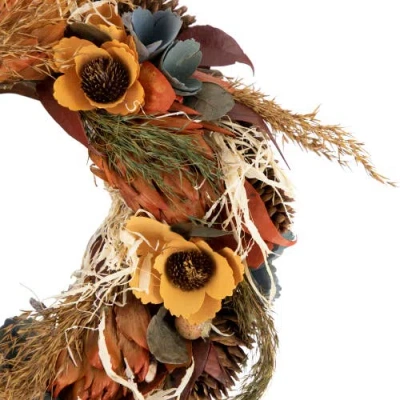 Northlight 12in Sunflower And Straw Artificial Fall Harvest Wreath In Multi