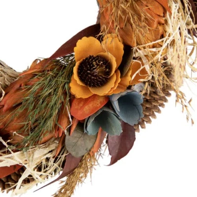 Northlight 12in Sunflower And Straw Artificial Fall Harvest Wreath In Multi