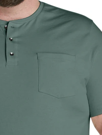 Harbor Bay By Dxl Slub Henley Shirt In Green