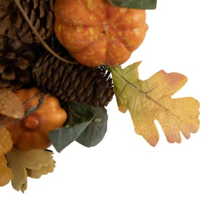 Northlight Pumpkin And Pinecone Fall Harvest Wreath In Multi