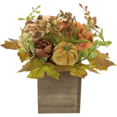 Northlight 10in X 8in Wooden Box Fall Thanksgiving Tabletop Decor In Multi