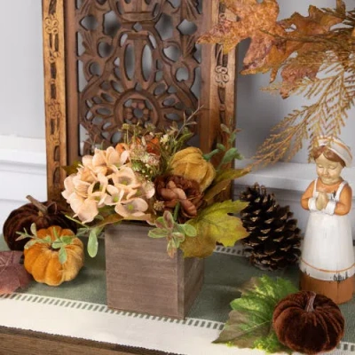 Northlight 10in X 8in Wooden Box Fall Thanksgiving Tabletop Decor In Multi