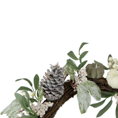 Northlight 20" Pumpkin And Berries With Pinecones Artificial Fall Harvest Twig Wreath, 20-inch, Unli In Multi