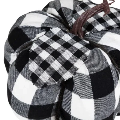 Northlight Buffalo Plaid Fall Harvest Pumpkin In Black