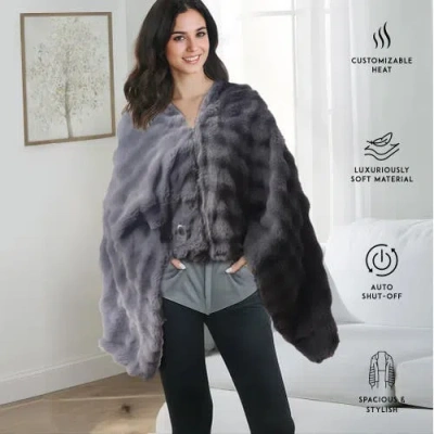 Pursonic Heated Poncho Shawl In Gray