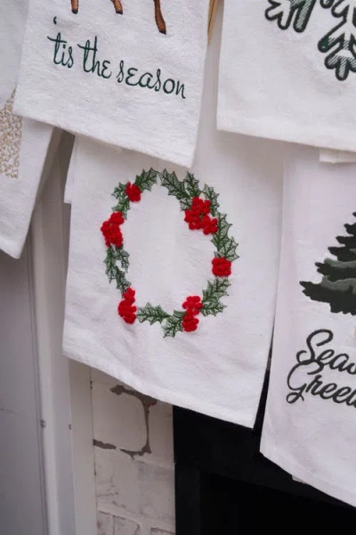 C & F Home C&f Home Wreath Towel In White