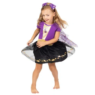 Disney Frozen Cosplay Short Sleeve Dress & Headband Set In Black