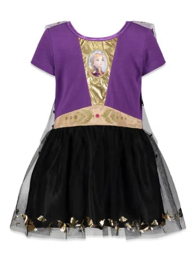 Disney Frozen Cosplay Short Sleeve Dress & Headband Set In Black