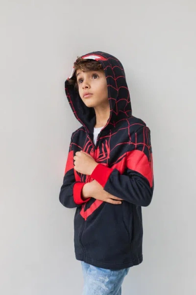 Marvel Spider-man Cosplay Zip-up Hoodie In Black