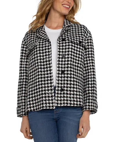 Liverpool Los Angeles Petite Boxy Notch Collar Shacket In Black