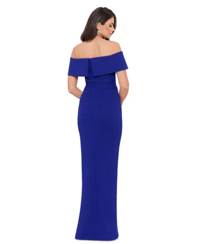 Xscape Plus Size Off-the-shoulder Gown In Blue