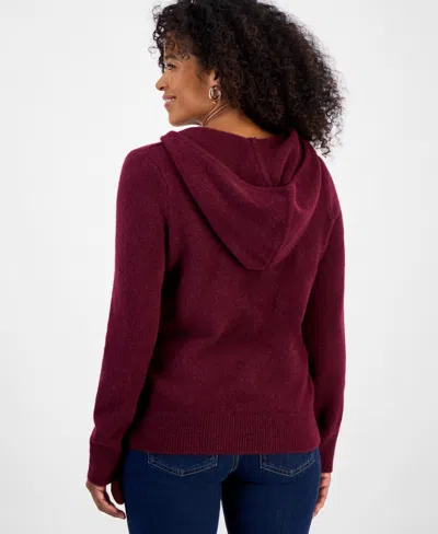 Style & Co Women's V-neck Shine Sweater, Macy's Exclusive In Burgundy