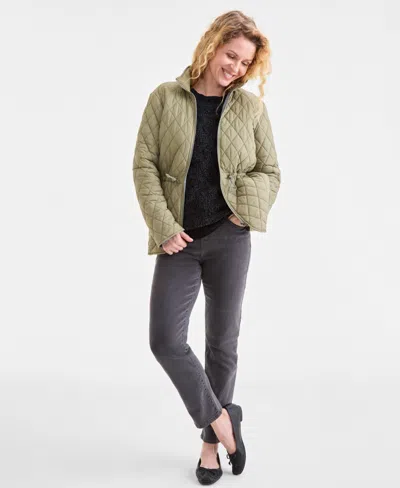 Style & Co Petite Chenille Cable Knit Sweater, Macy's Exclusive In Black