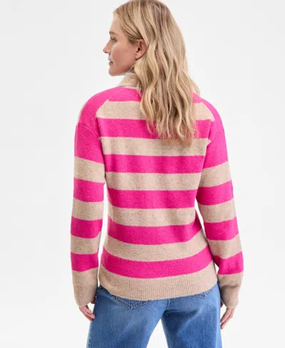 On 34th Women's Striped Rugby Sweater, Macy's Exclusive In Pink