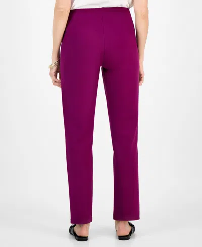 Jm Collection Women's Ponte-knit Pull-on Ankle Pants, Exclusively At Macy's In Brown