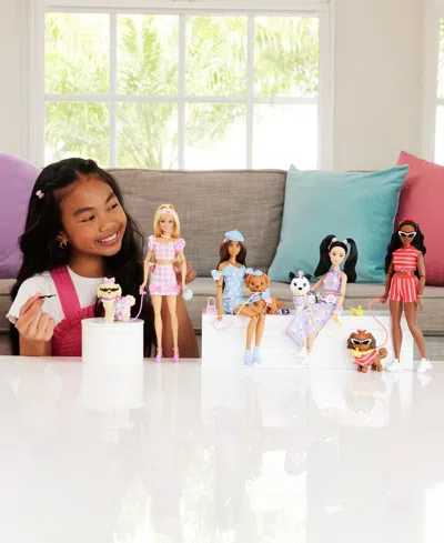 Barbie Twinning Looks Fashion Doll With Pet Dog Matching Clothes And Accessories In Purple