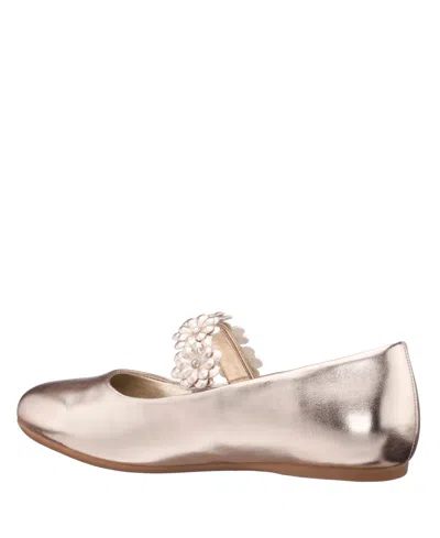 Nina Little And Big Girls Ballet Round Toe Dress Shoe In Gold