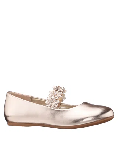 Nina Little And Big Girls Ballet Round Toe Dress Shoe In Gold