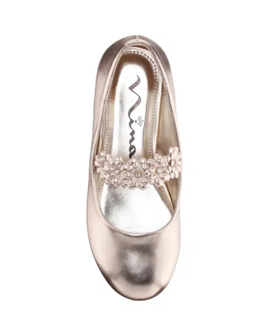 Nina Little And Big Girls Ballet Round Toe Dress Shoe In Gold