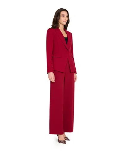 Tahari Asl Women's Peak Lapel One-button Jacket In Red