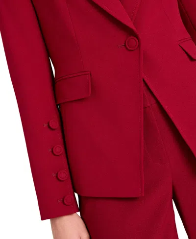 Tahari Asl Women's Peak Lapel One-button Jacket In Red
