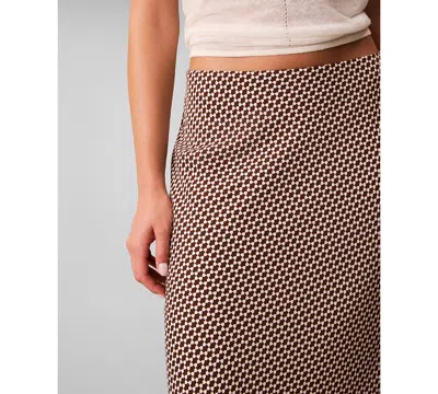 Calvin Klein Patterned Midi Skirt In Brown