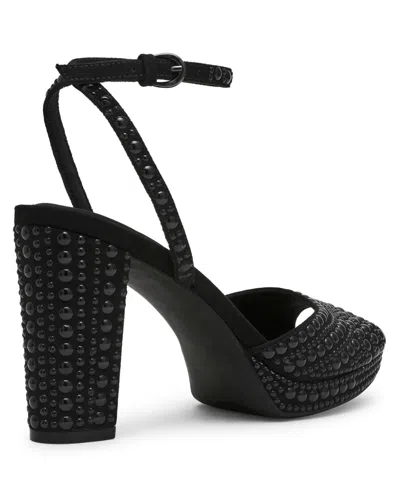 Anne Klein Women's Vanna-p Embellished Block Heel Dress Sandals In Black