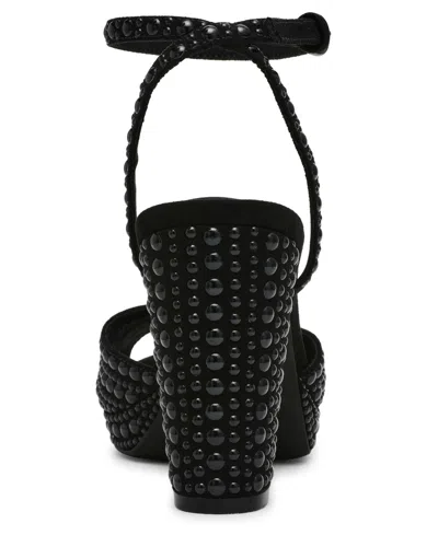 Anne Klein Women's Vanna-p Embellished Block Heel Dress Sandals In Black