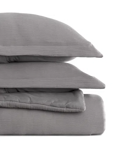 Ienjoy Home Cloud Weave Gauze 3-pc. Comforter Set, Twin/twin Xl In Gray