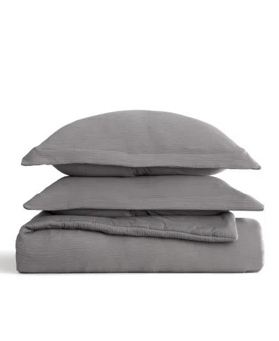 Ienjoy Home Cloud Weave Gauze 3-pc. Comforter Set, Twin/twin Xl In Gray