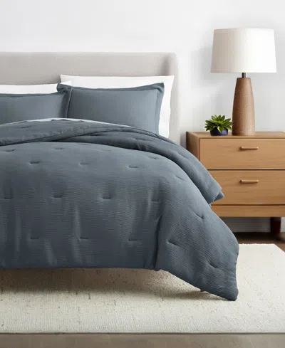 Ienjoy Home Cloud Weave Gauze 3-pc. Comforter Set, Twin/twin Xl In Blue