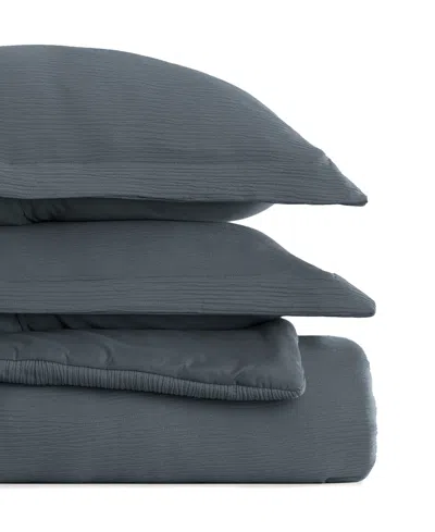 Ienjoy Home Cloud Weave Gauze 3-pc. Comforter Set, Twin/twin Xl In Blue