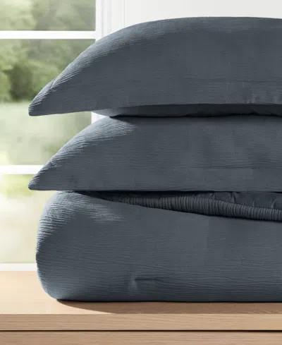 Ienjoy Home Cloud Weave Gauze 3-pc. Comforter Set, Twin/twin Xl In Blue