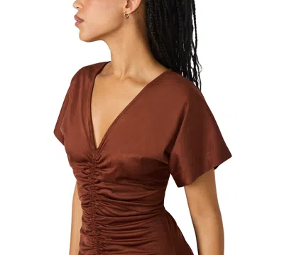 Steve Madden Women's Aimee Short Sleeve Dress In Brown