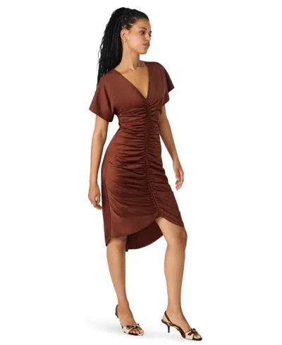 Steve Madden Women's Aimee Short Sleeve Dress In Brown