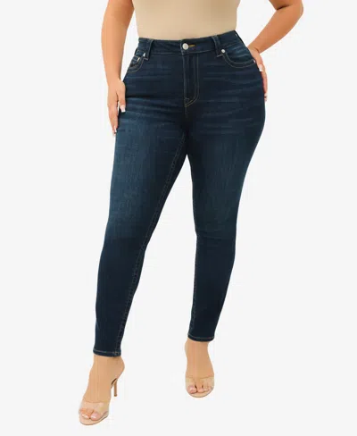 True Religion Plus Size Jennie Curvy Skinny Mid Rise Jeans In Blue