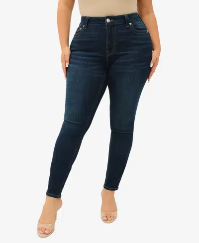 True Religion Plus Size Jennie Curvy Skinny Mid Rise Jeans In Blue