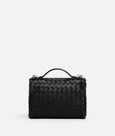 Bottega Veneta Small Soft Vanity Intrecciato Leather Crossbody Bag In Black